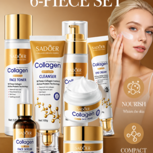 6pcs/set SADOER Skin Care Set Facial Cleanser Serum Face Cream Eye Cream Whitenting Lotion